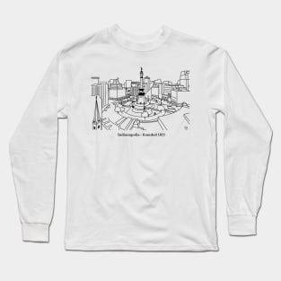 Indianapolis Circle Outline Long Sleeve T-Shirt